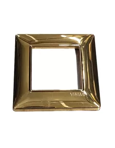 Vimar 14642.24 Platte 2 Module, poliertes Gold, Serie Vimar Plana